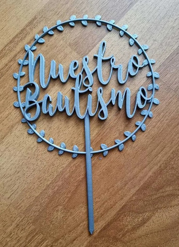 Imagen 2 de 3 de Adorno Bautismo Torta - Cake Topper