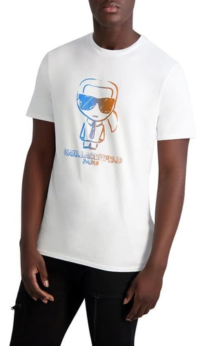 Playera Karl Legerfeld Original Hombre Casual Blanco 5