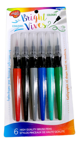 Marcador Plumones Punta Pincel Colores X6