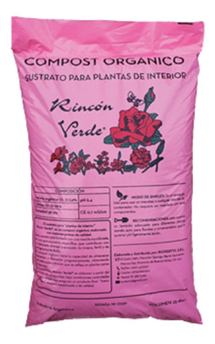 Sustrato Compost Organico Plantas Interior Bolson 25dm3