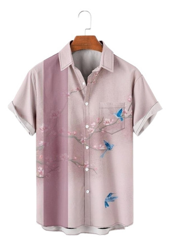 Camisa Hawaiana De Ciruela Japonesa, Camisa De Playa