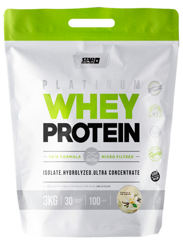 Suplemento en polvo Star Nutrition  Platinum Platinum Whey Protein proteínas sabor vainilla en sachet de 3000mL