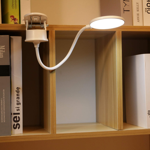 Lámpara Con Clip Luz Lectura Recargable Usb 3 Niveles Brillo