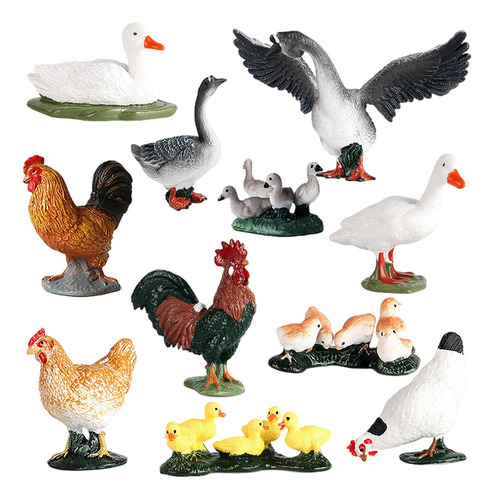 11x Plastic Farm Animal Model Playset Cake Toppers