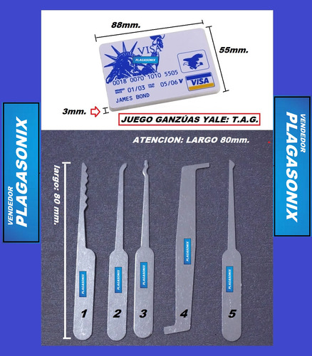 Juego De Ganzuas Mini Disimuladas En Estuche Modelo T.a.g