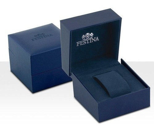Reloj Festina F6814.2 Para Hombre Cronometro 100m Color de la malla Plateado Color del bisel Plateado Color del fondo Negro