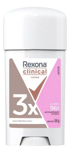 Rexona Clinical Antitranspirante Creme Classic 58g Kit C/3