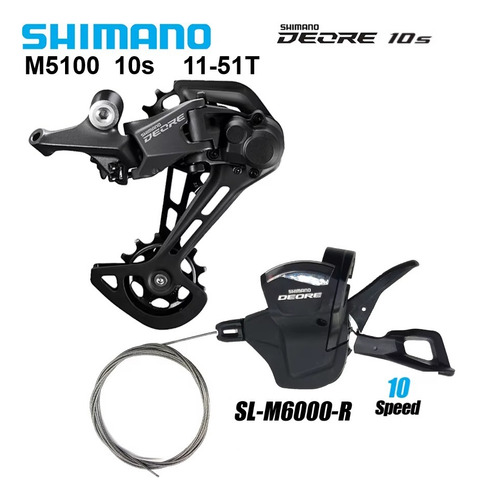 Palanca/ Mando Y Desviador 10 Vel Shimano Deore Rd-m5100 51t Negro
