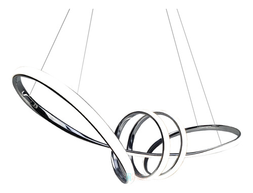 Luminária Pendente Design Moderno Luz Led 127/220V Cromado Sala Jantar Quarto Símbolo Infinito Iluminação Hall De Entrada Casa Attract 4x4sc