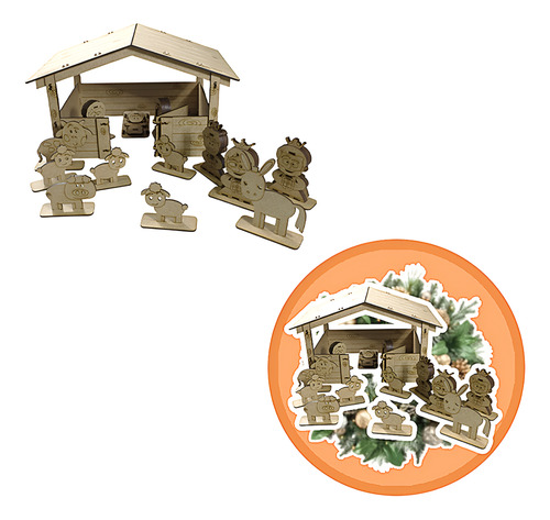 Nacimiento 3d Armable Mdf 3 Mm Rockkings 13 Figuras
