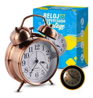 Reloj Despertador Estilo Vintage Doble Campana De Metal