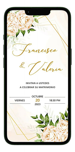 Invitación Digital De Matrimonio Parte Digital Personalizado