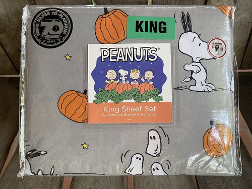 Juego Sabana Halloween Peanuts Snoopy 4 Repuesto King