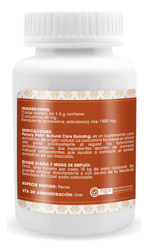 Natural Care Dolodog Tabletas Masticables P/perros 60 Tab