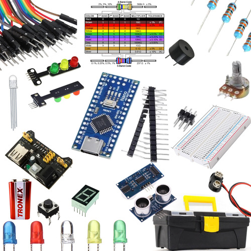 Combo Kit Arduino Nano Tipo C +76pcs