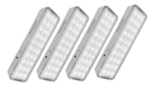 4 Luminária Luz Lampada De Emergência 30 Leds Segurimax Cor Led