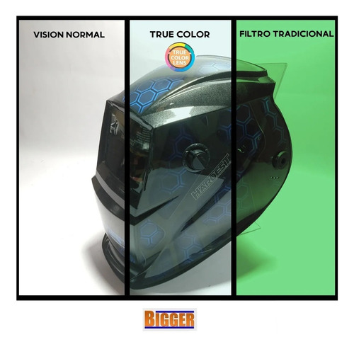 Imagen 3 de 8 de Máscara Fotosensible Careta Soldar Mig Inverter Mma 92x42mm