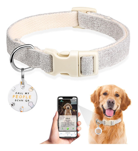 Collar Para Perro Con Etiqueta De Identificación De Código