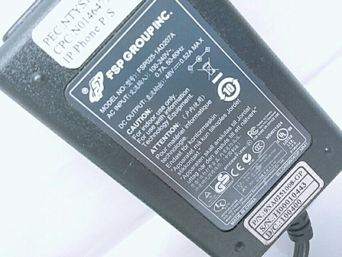 Fonte Cisco 48v 0.52a Max Intup 100-240v 0.7a Fsp025-1ad207a (Usado)