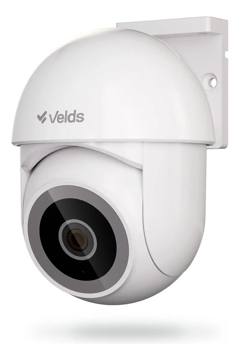 Câmera de Segurança Wi-Fi 2K Velds, 360° Externo Visão Noturna e Detecção Humana, Branco
