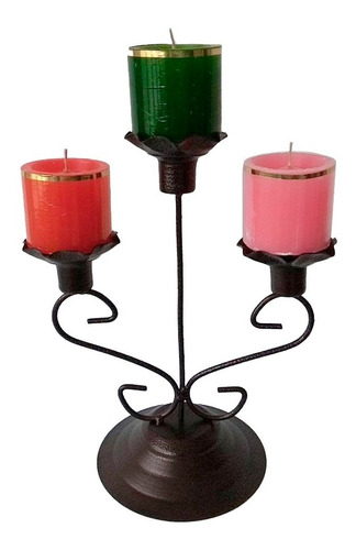 Candelabro 3 Brazos. Incluye Velas Ref 002