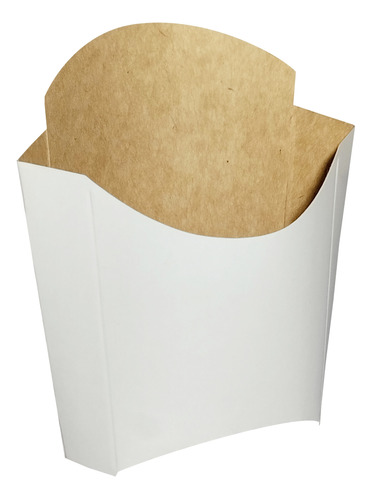 Estuche De Papas Fritas Pap2 X 10u Packaging Blanco Madera 