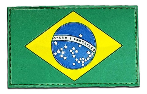 Patch Bandeira Brasil Colorida Emborrachado - Ponto Militar