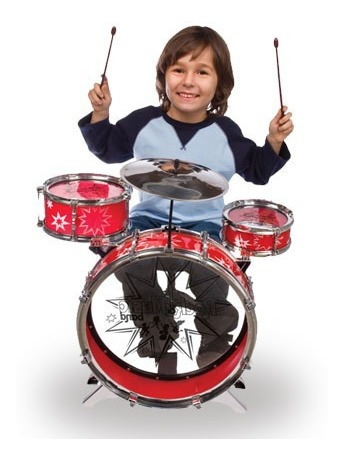 Bateria Para Niños Con Platillo + Banco Rock & Music Band