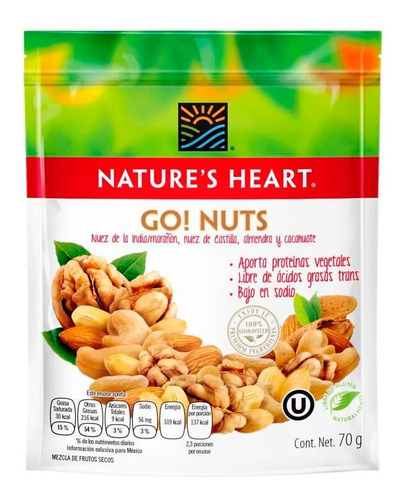 Go Nuts Mezcla Nueces Bolsa 70 G Super Food Natures Heart