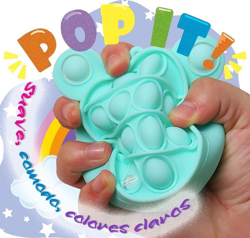 Monedero Fidget Toy Pop It Juguete Burbuja Anti Estres 1021 Color Oso Multicolor 3