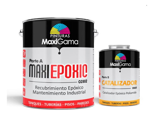 Pintura Epóxica Gris Galon Marca Maxiepoxic