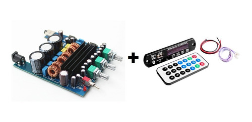 Placa Amplificador 2.1 200w + Decodificador Bluetooth Caixa