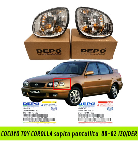 Cocuyo Toyota Corolla Sapito Pantallita 00-02 Der/izq
