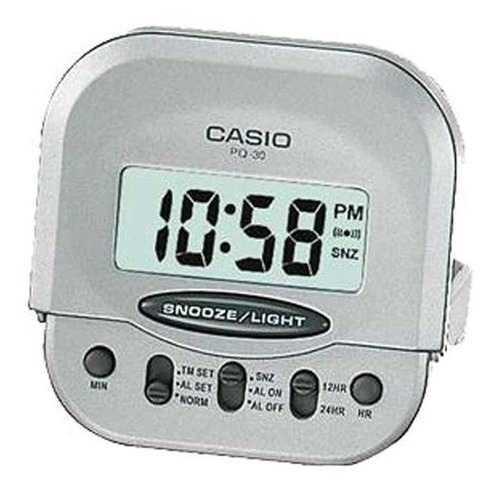 Reloj Despertador Casio Pq-30-8 Plateado