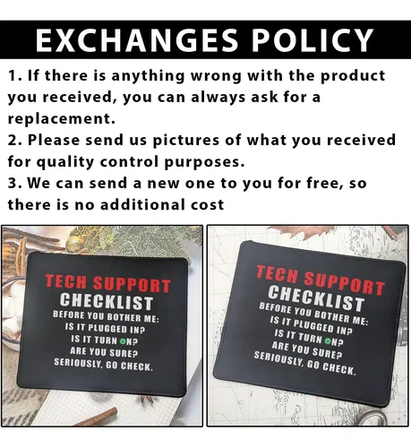 Funny Tech Support Checklist Mouse Pad Regalos Para Hombres