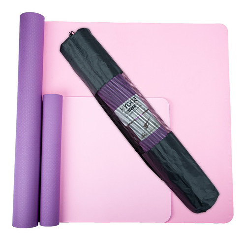 Mat Yoga Súper Ancha Xxl Colchoneta Bicolor Tpe 6mm + Funda