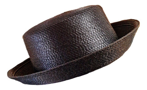 Imagen 1 de 2 de Sombrero Mujer Rafia Tipo Booter Negro, Importados Usa.