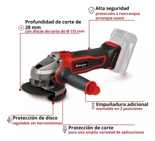 Amoladora Inalámbrica Te-ag 18/115-2 + Cargador Y Bat 2,5 Ah