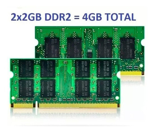 Memoria Ram Notebook 2x 2gb (4gb) Ddr2 800mhz Pc2-6400 Nota