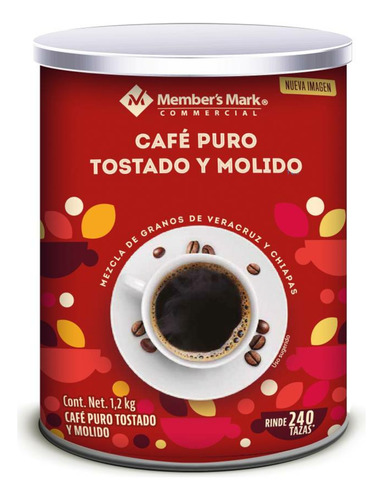 1.2 Kilos Café Puro Members Tostado Molido Mezcl Verac Chiap