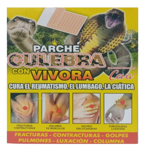 Parche Culebra Con Vivora Dolor Articular Y Muscular X 12und