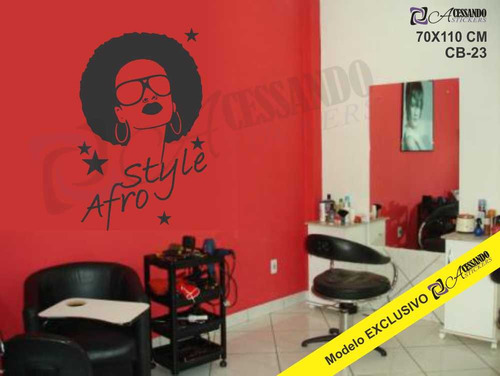 Imagem 3 de 4 de Adesivo Papel Parede Cabeleiro Beleza Afro Super Oferta Novo