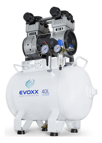 Compressor Odontológico 40l Evoxx Isento De Óleo 2,0hp 110v