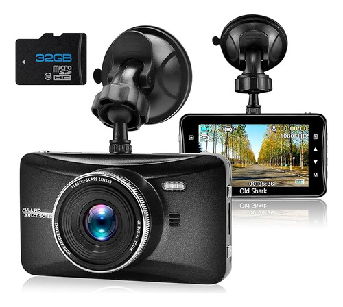 Oldshark Dash Cam Con La Tarjeta De 32gb, 3  1080p Hd Grabad