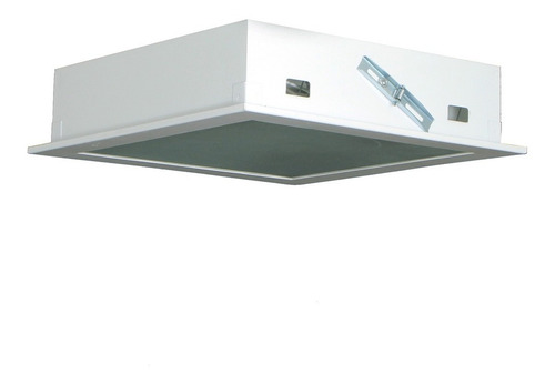 Plafon Embutir Com Vidro Interno Quadrado 20x20 Estrutura Branco
