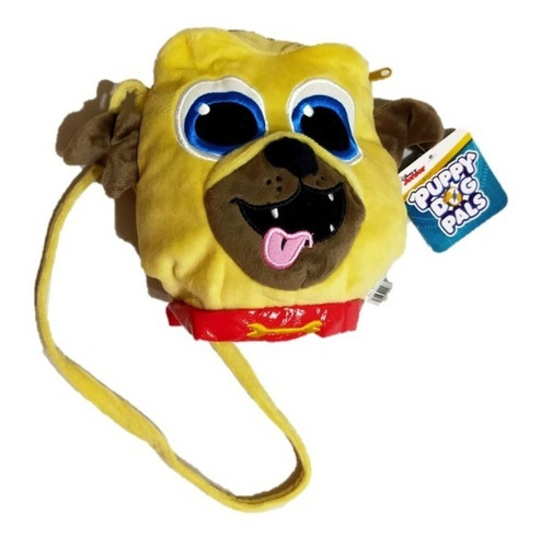 Peluche Tipo Bolsa Puppy Dog Pals - Rolly 18 Cm Café