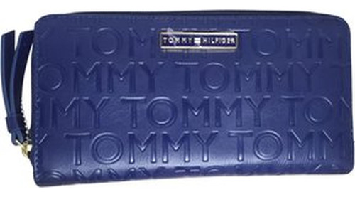 Billetera Tommy Hilfiger Monogram Con Cierre - Azul