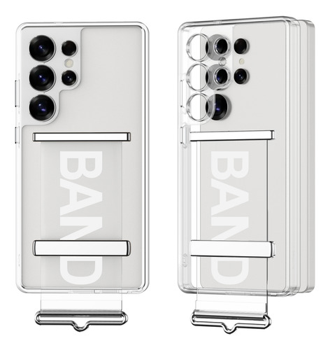 Funda Rígida Transparente De Pc A Prueba De Golpes Para Samsung Galaxy S25 Ultra S25 Plus, Funda Con Pulsera