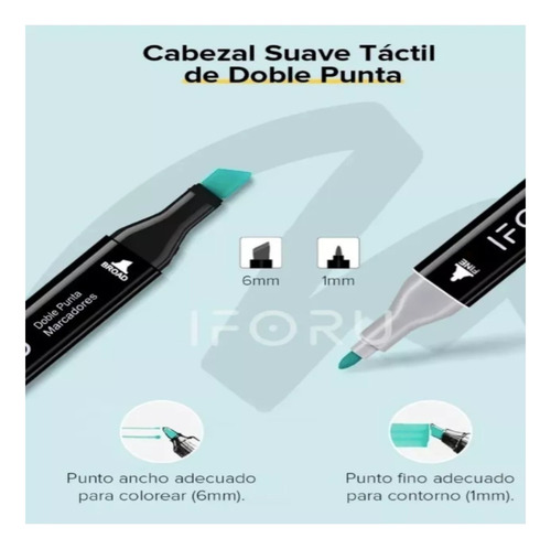 Plumones Doble Punta 6 Set Marcadores Punta Pincel 60 Piezas