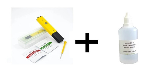 Imagen 1 de 3 de Kit Medidor De Ph Portatil Mas Solucion De Almacenamiento.